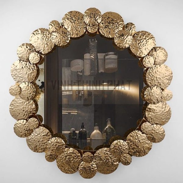 Gương tròn sang trọng trang trí phòng khách - vinhthinhphatdecor.com