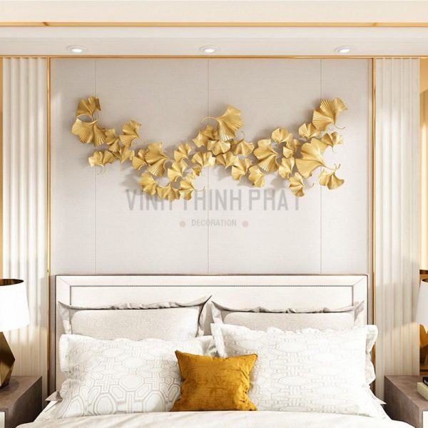 Phù điêu nghệ thuật hình lá bạch quả trang trí tường - vinhthinhphatdecor.com