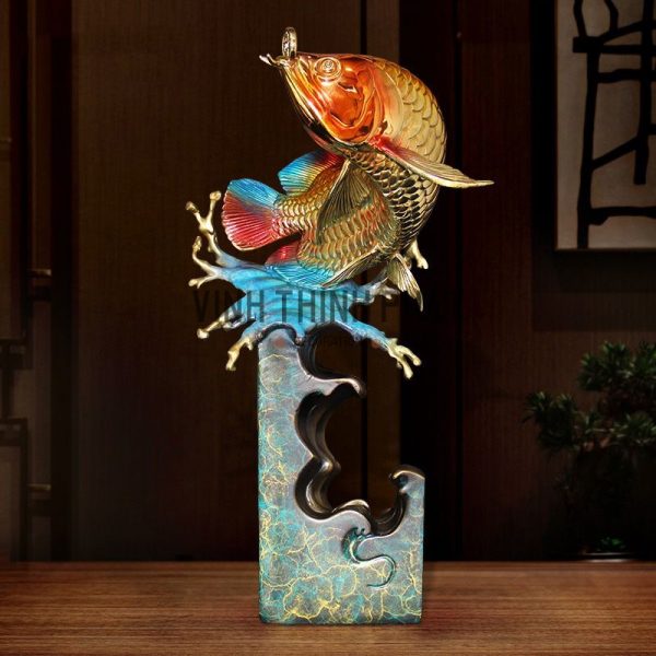 Tượng cá rồng dùng trang trí, tặng tân gia - vinhthinhphatdecor.com